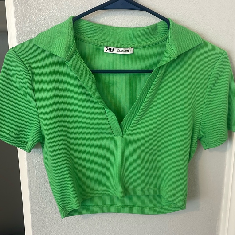 ZARA green top